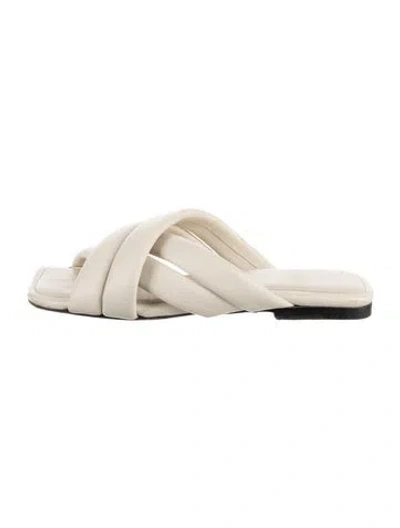 Pre-owned Anine Bing Leather Slides In Neutral