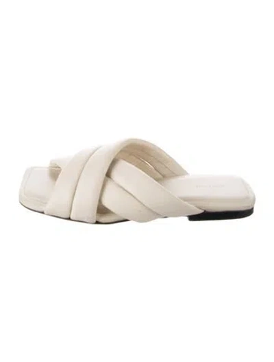 Pre-owned Anine Bing Leather Slides In Neutrals