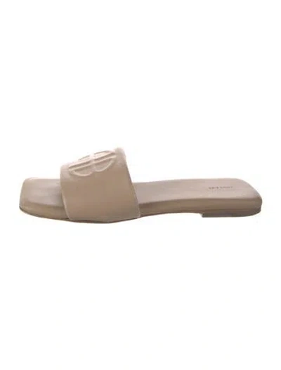 Pre-owned Anine Bing Leather Slides In Neutrals