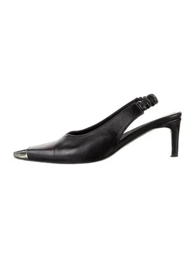Pre-owned Anine Bing Leather Slingback Pumps In Black