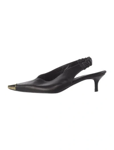 Pre-owned Anine Bing Leather Slingback Pumps In Black