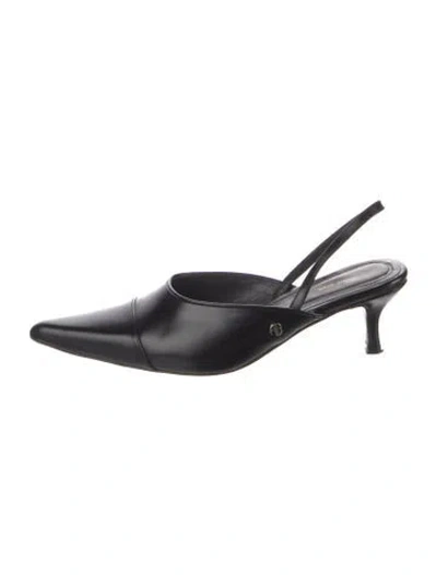 Pre-owned Anine Bing Leather Slingback Pumps In Black