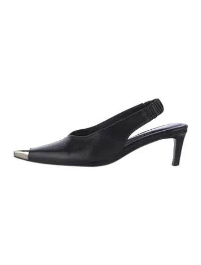 Pre-owned Anine Bing Leather Slingback Pumps In Black