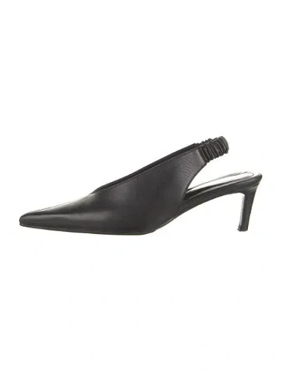 Pre-owned Anine Bing Leather Slingback Pumps In Black