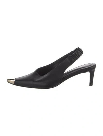 Pre-owned Anine Bing Leather Slingback Pumps In Black