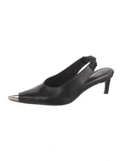 Pre-owned Anine Bing Leather Slingback Pumps In Black