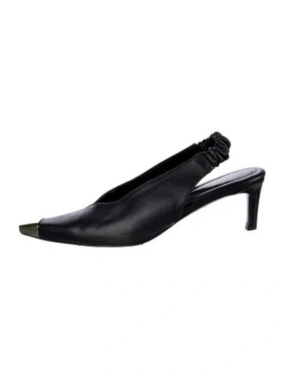 Pre-owned Anine Bing Leather Slingback Pumps In Black