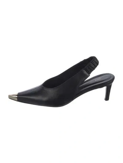 Pre-owned Anine Bing Leather Slingback Pumps In Black