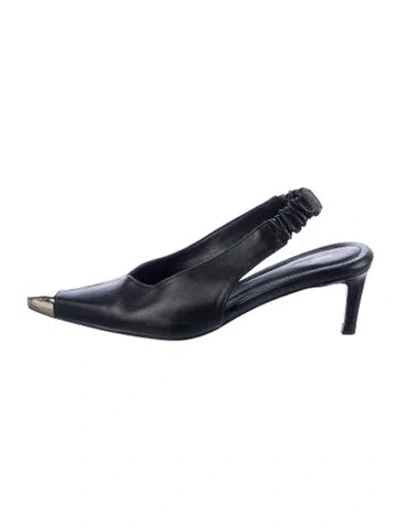 Pre-owned Anine Bing Leather Slingback Pumps In Black