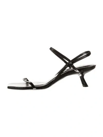 Pre-owned Anine Bing Leather Slingback Sandals In Black