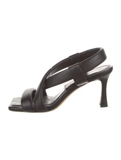 Pre-owned Anine Bing Leather Slingback Sandals In Brown