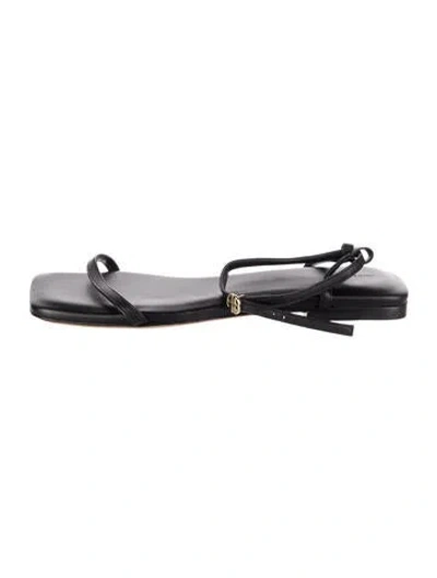 Pre-owned Anine Bing Leather Slingback Sandals In Silver