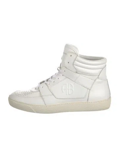 Pre-owned Anine Bing Leather Sneakers In White
