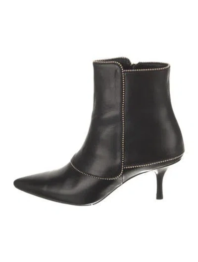 Pre-owned Anine Bing Leather Studded Accents Boots In Black