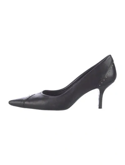 Pre-owned Anine Bing Leather Studded Accents Pumps In Black