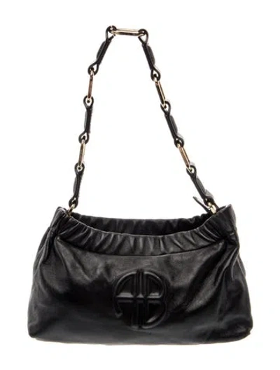 Pre-owned Anine Bing Leather Top Handle Bag In Black