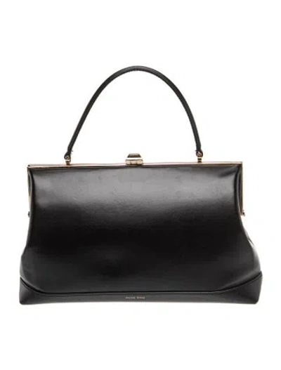Pre-owned Anine Bing Leather Top Handle Bag In Black