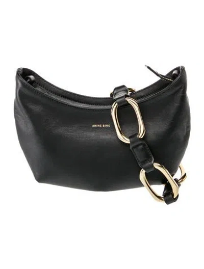 Pre-owned Anine Bing Leather Top Handle Bag In Black