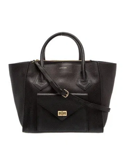 Pre-owned Anine Bing Leather Top Handle Bag In Black