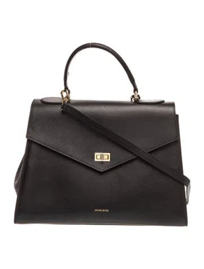 Pre-owned Anine Bing Leather Top Handle Bag In Black