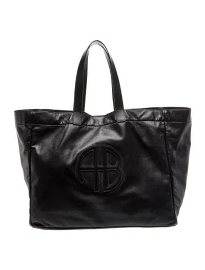 Pre-owned Anine Bing Leather Tote In Black