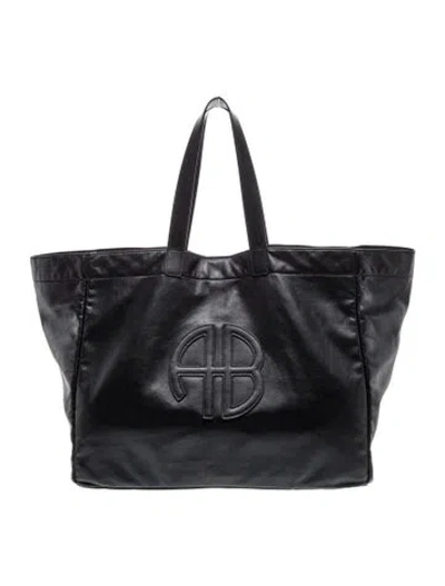 Pre-owned Anine Bing Leather Tote In Black