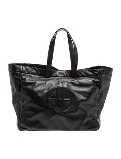 Pre-owned Anine Bing Leather Tote In Black