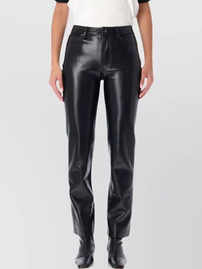 Anine Bing Leather Trousers With Pockets And Loops In Black