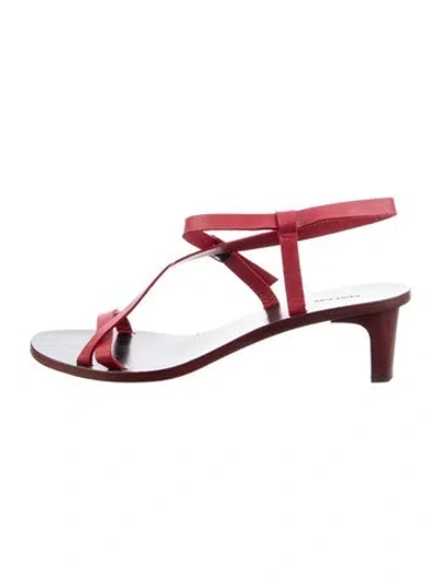 Pre-owned Anine Bing Leather T-strap Sandals In Multi