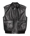 Anine Bing Sonnie Black Leather Gilet In Black