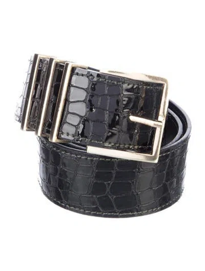 Pre-owned Anine Bing Leather Waist Belt In Black