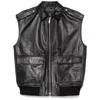 Anine Bing Sonnie Black Leather Gilet In Black