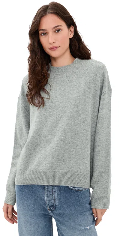 Anine Bing Lee Crew Cashmere Sweater Medium Heather Grey In Gray