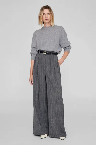 Anine Bing Lee Crew Sweater In Medium Heather Grey