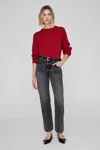 Anine Bing Lee Crew Sweater In Scarlet Red In Red