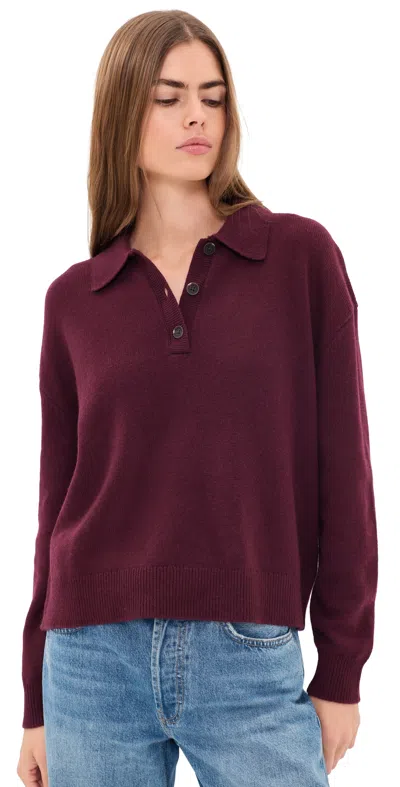 Anine Bing Lee Polo Sweater Fig In Purple