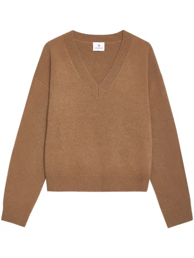 Anine Bing Lee V-neck Cashmere Jumper In Brown