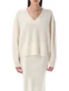 Anine Bing Lee V Neck Knit Sweater In Neutral