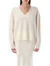 Anine Bing Lee V-neck Sweater In White