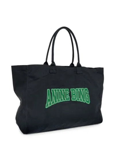 Anine Bing Leo Canvas Bag In Black