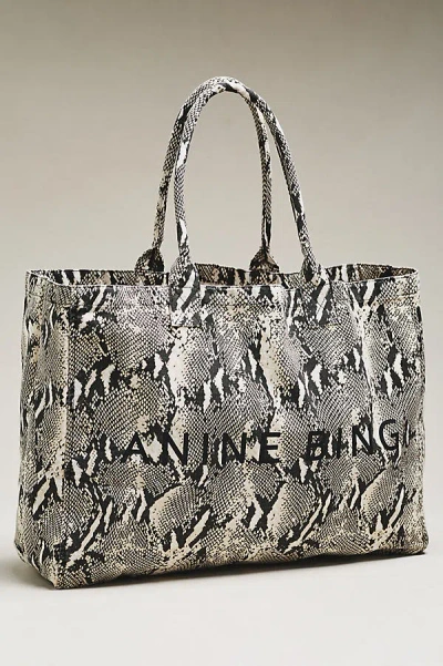 Anine Bing Leo Canvas Tote Bag In Brown