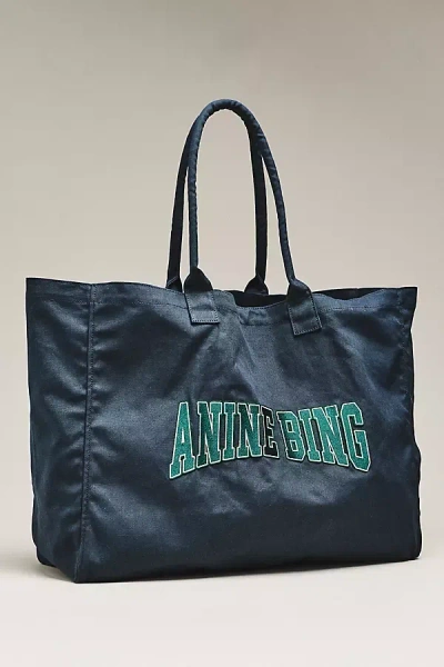 Anine Bing Leo Canvas Tote Bag In Green