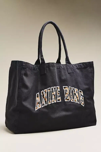 Anine Bing Leo Canvas Tote Bag In Black