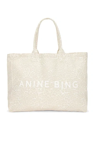 Anine Bing Leo Canvas Tote Bag In Neutral