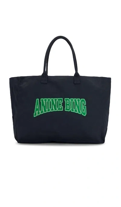 Anine Bing Leo Canvas Tote In Black