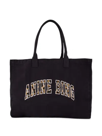 Anine Bing Leo Canvas Tote In Blue