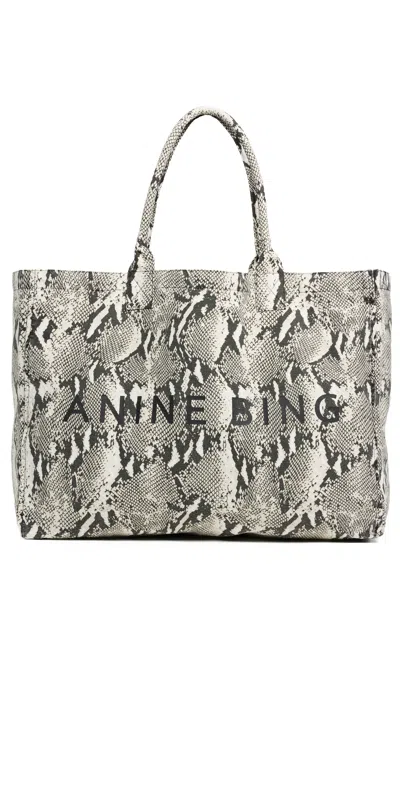 Anine Bing Leo Canvas Tote Python