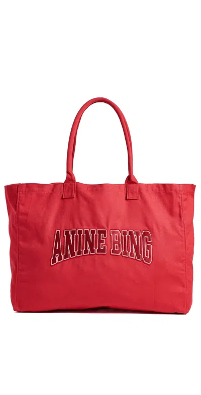 Anine Bing Leo Canvas Tote Tango Red
