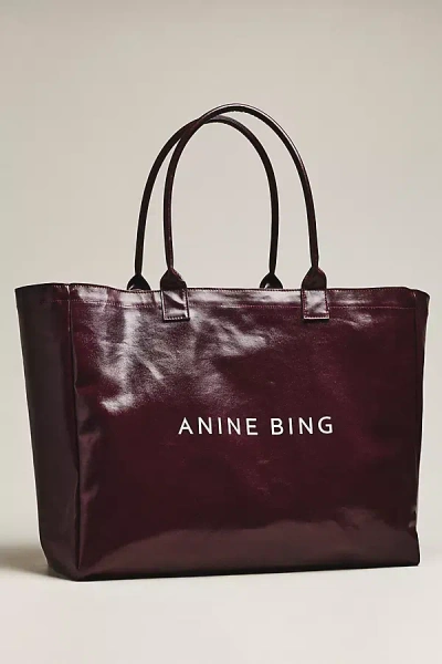 Anine Bing Leo Coated Canvas Tote Bag In Red