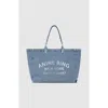 Anine Bing Leo Denim Tote In Blue